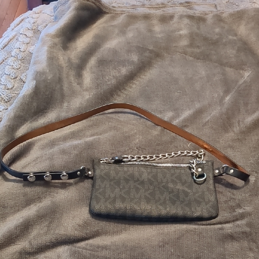 Michael Kors Gray and Brown Crossbody Bag